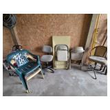 LOT OF ASSORTED CHAIRS/TABLE - 2 STACKABLE