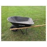 TRUE TEMPER STEEL WHEELBARROW W/ WOOD HANDLES