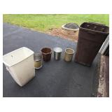 BOX LOT ASSORTED TRASH CANS