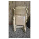 4 METAL FRAME VINYL PADDED FOLDING CHAIRS