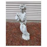 VINTAGE CEMENT / CONCRETE GARDEN STATUE - WOMAN