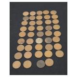 44 US vintage 1 cent wheat pennies