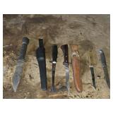 ASSORTED FILLET AND HUNTING KNIVES