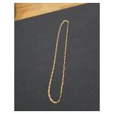 Vintage 14 karat yellow gold 18-in twisted