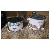 2 ASSORTED CROCK POTS