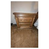 VINTAGE OAK 2-DRAWER NIGHSTAND