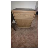 VINTAGE FIBERBOARD STORAGE CABINET