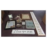 BOX LOT ASSORTED INSPIRATIONAL  WALL HANGINGS &