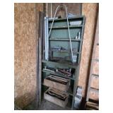 VINTAGE METAL SHELVING UNITS WITH MISC STEEL