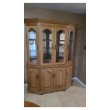 VINTAGE OAK CURIO CABINET