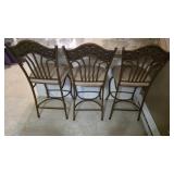 3 DECORATIVE WROUGHT IRON PADDED HIGH TOP BAR