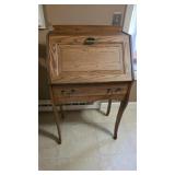 VINTAGE OAK DROP DOWN WRITING DESK