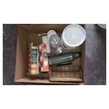 BOX LOT ASSORTED KITHCEN ITEMS