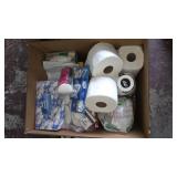 BOX LOT ASSORTED BATHROOM ITEMS