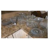 80 PCS VINTAGE BEADED GLASS SERVEWARE -