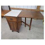 Vintage single drop leaf storage cabinet with