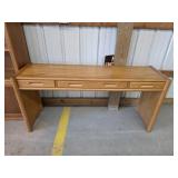 Thomasville oak three drawer sofa/ hallway table,