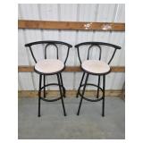 Two modern high top metal frame microfiber