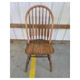 Vintage oak curved back dining chair