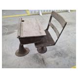 Vintage cast iron frame school desk & chair,