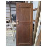 Vintage antique oak solid core door with