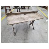 Vintage cast iron frame school desk with folding