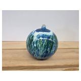 vintage "Flame Glow" hand-blown art glass oil