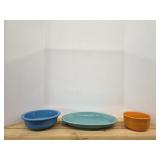 3 pcs vintage-style Fiestaware (Fiesta)