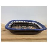 vintage Swiss folk art ceramic baker or serving