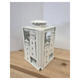 nautical-themed white metal lantern featuring