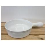 Vintage Enameled Cast Iron Handled Melting Pot /