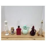 Six vintage Avon perfume / cologne bottles