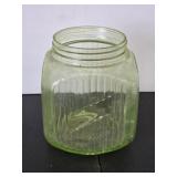 Vintage large green depression glass ribbed screw