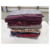 Box lot wool yardage and pieces quilting material