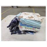 Box lot miscellaneous flannel quilting material