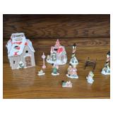 Lot of vintage FF Japan ceramic Christmas village