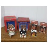 Box lot miscellaneous vintage Christmas village