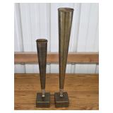 Two vintage Art Van brass decorative flower vases