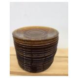 18 vintage amber glass plates in the Sandwich