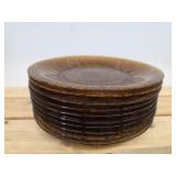 19 vintage amber glass plates in the Sandwich