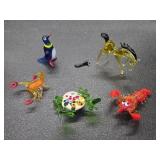 Vintage decorative in blown glass figurines,