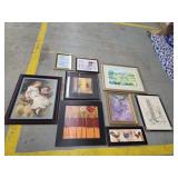 Box lot collection of multi-piece framed wall