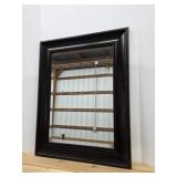 Modern dark cherry frame wall mirror, 21.5 x 27.5