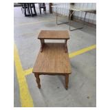 Vintage two tier wood formica top end table