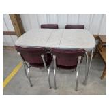 Vintage Chrome framed rectangle dining table with
