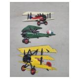 Three vintage Sexton molded aluminum airplane