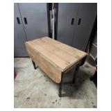 VINTAGE ANTIQUE SOLID WOOD DROP LEAF TABLE #1