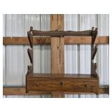 Vintage wooden wall mount firearm storage rack