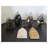 4 vintage clothes irons