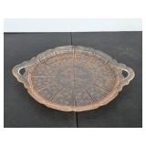Vintage pink depression glass cherry platter